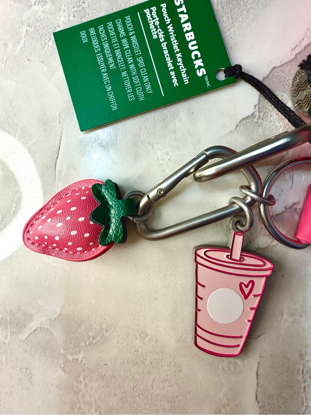 Starbucks Pink vibes Collection Pouch Wristlet Keychain - NWT, Pink Drink - Picture 3 of 7